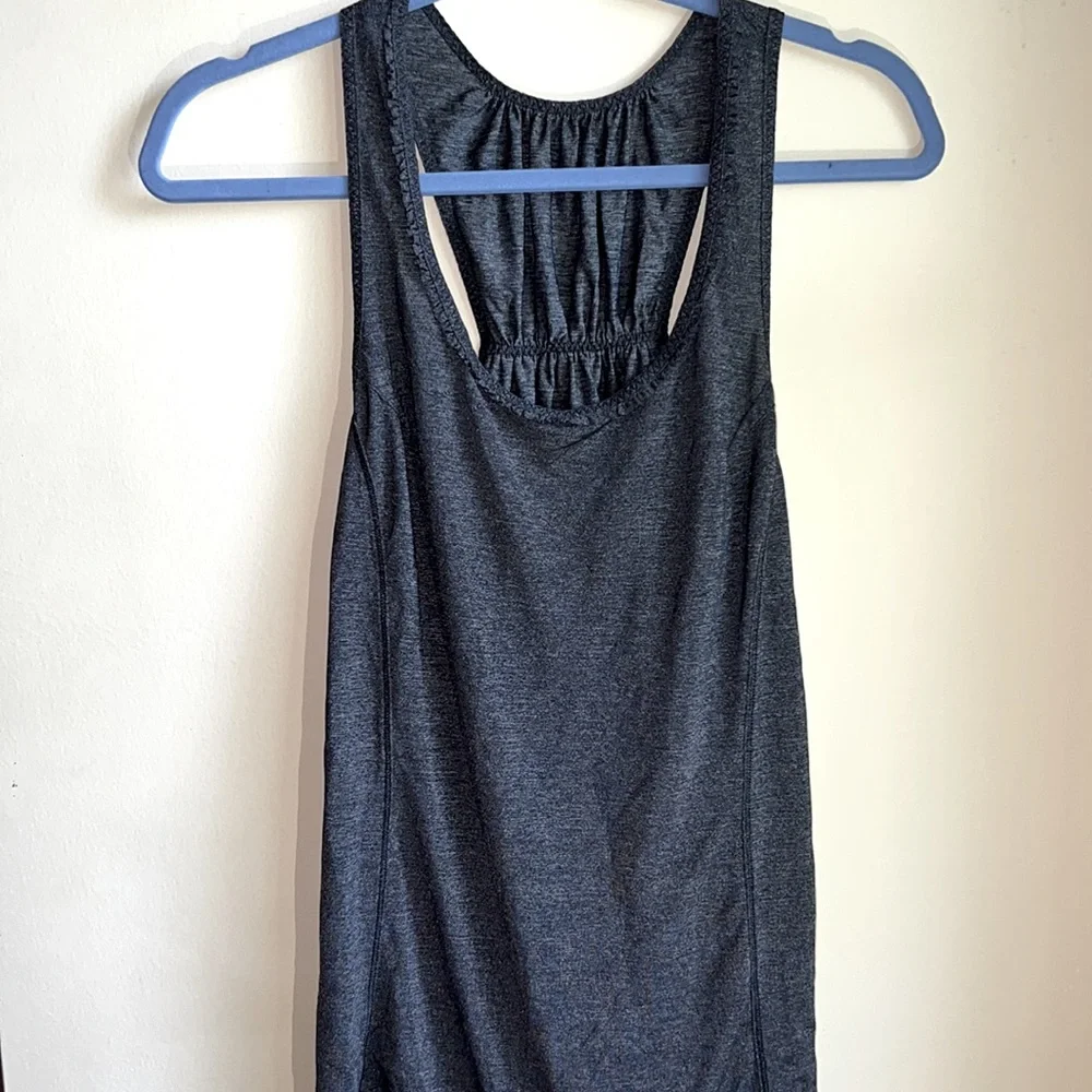 Lululemon Dark Grey Ruffle Tank - Picture 2 of 3